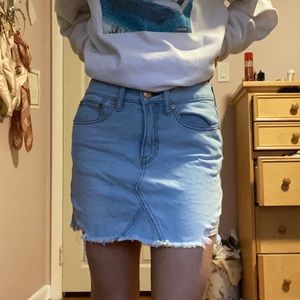 American Eagle Light Wash Jean Skirt